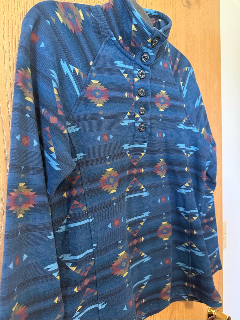 Ariat Blue Aztec Button-Front Pullover - Picture 6 of 6